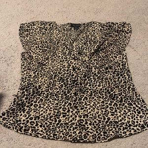 Francesca’s Leopard Button Peplum Blouse